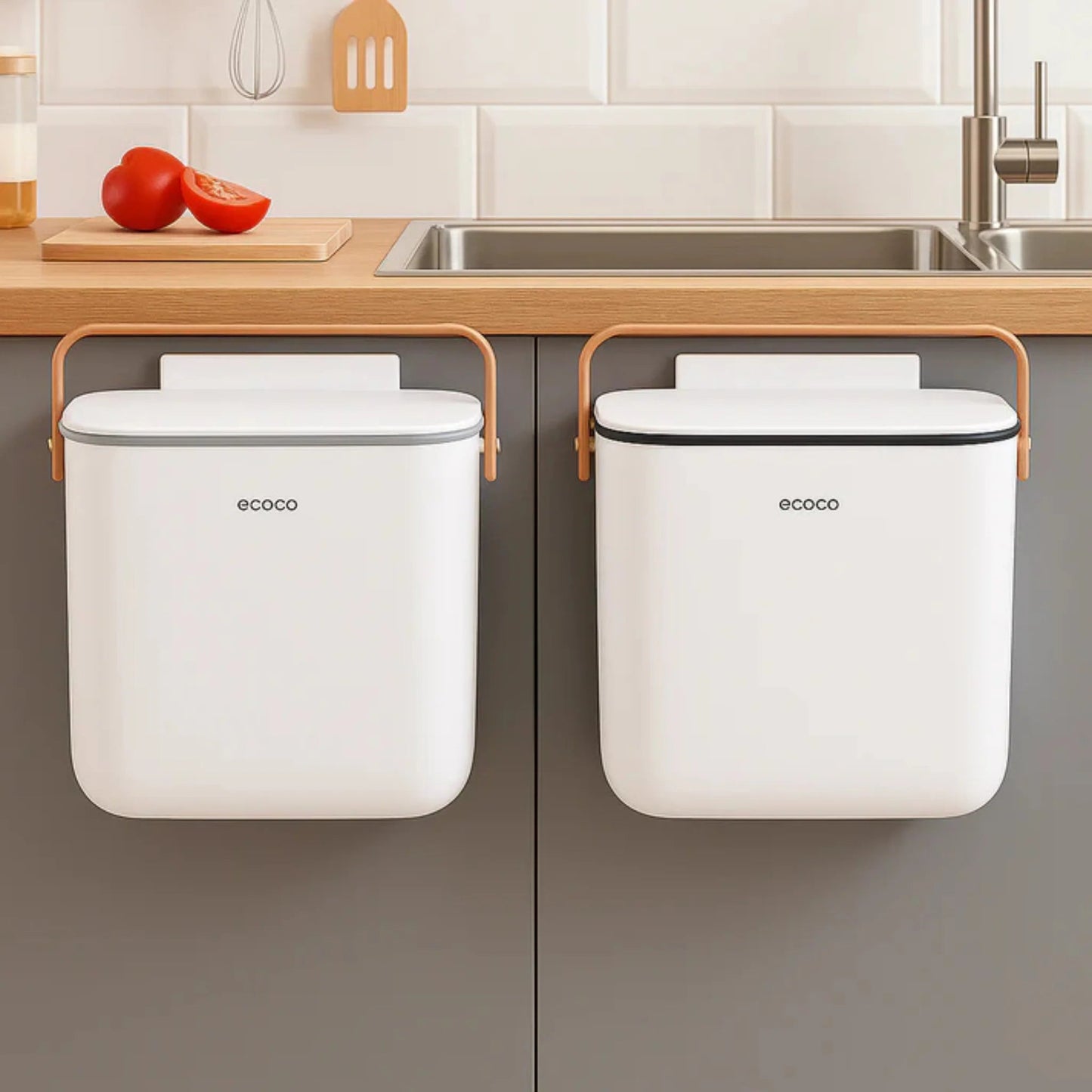 Ecoco 10 Liter Compact Trash Bin for Kitchen Scrollcart Qatar