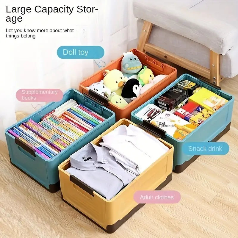 Foldable Storage Box with Lid - Multi-funtional & Portable Scrollcart Qatar