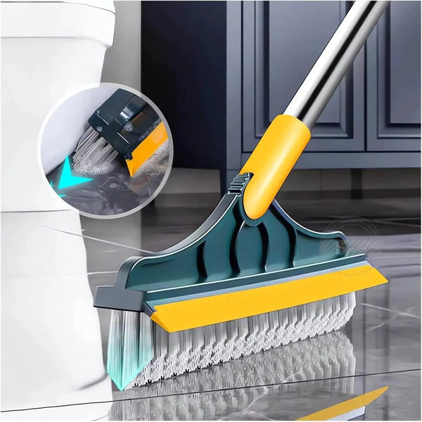 2-in-1 Floor Scrub Brush with Wiper | Deep Clean Corners