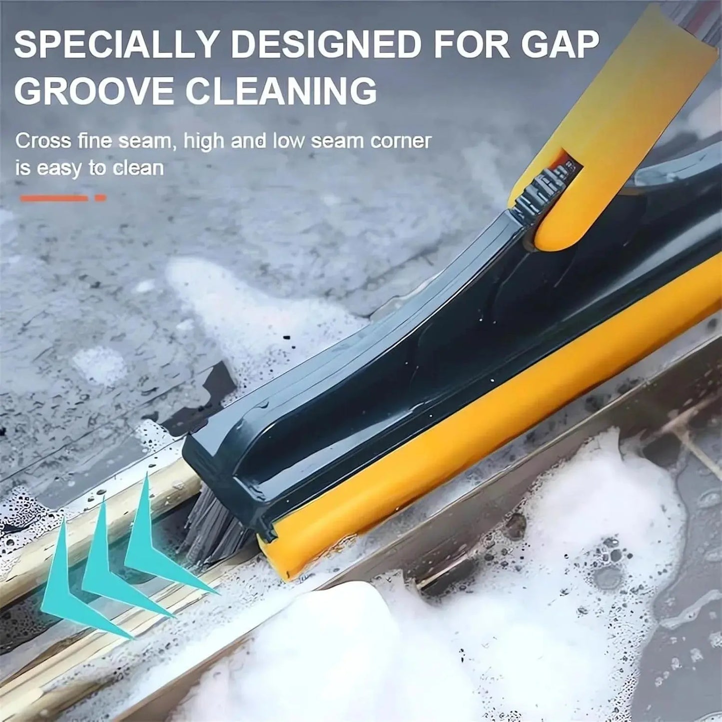 2-in-1 Floor Scrub Brush with Wiper | Deep Clean Corners