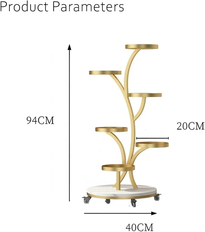 6-Layer Indoor Plant Stand with Movable Wheels Scrollcart Qatar