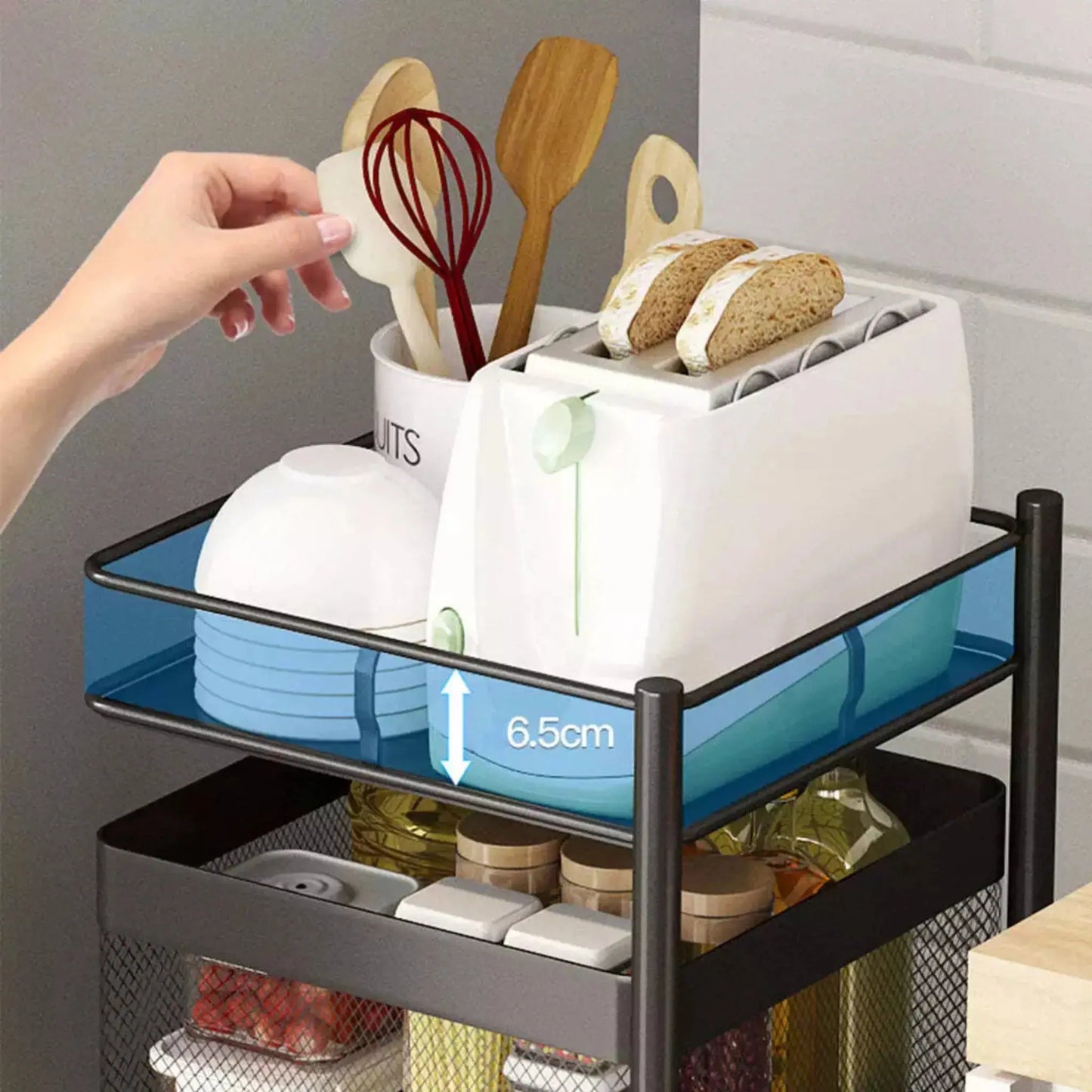 5 Tier Multi-Purpose Rotating Kitchen Organizer Storage Rack Scrollcart Qatar