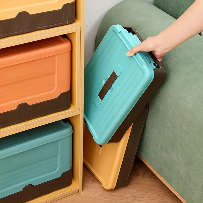 Foldable Storage Box with Lid - Multi-funtional & Portable Scrollcart Qatar