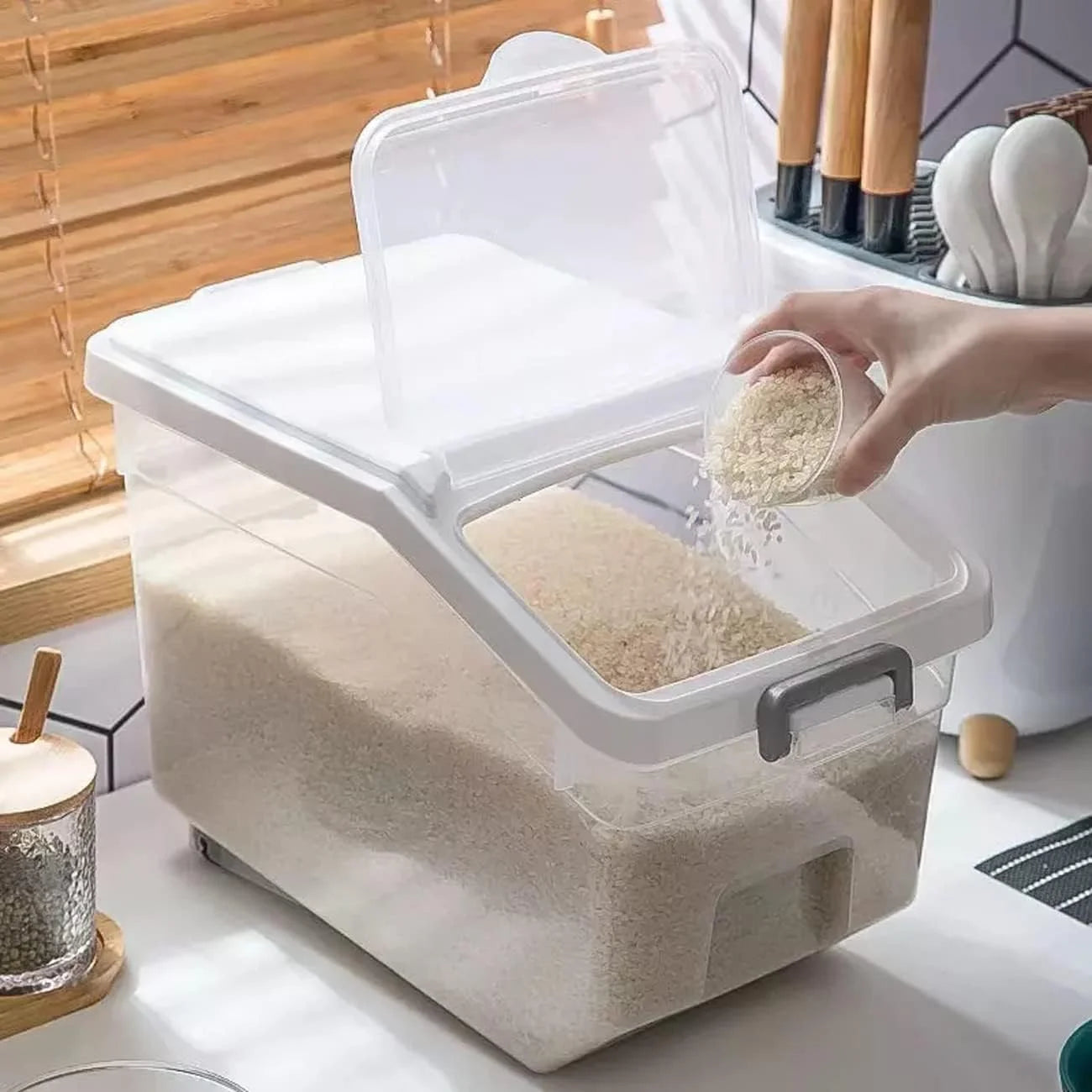Rice Storage Box with Wheels Scrollcart Qatar