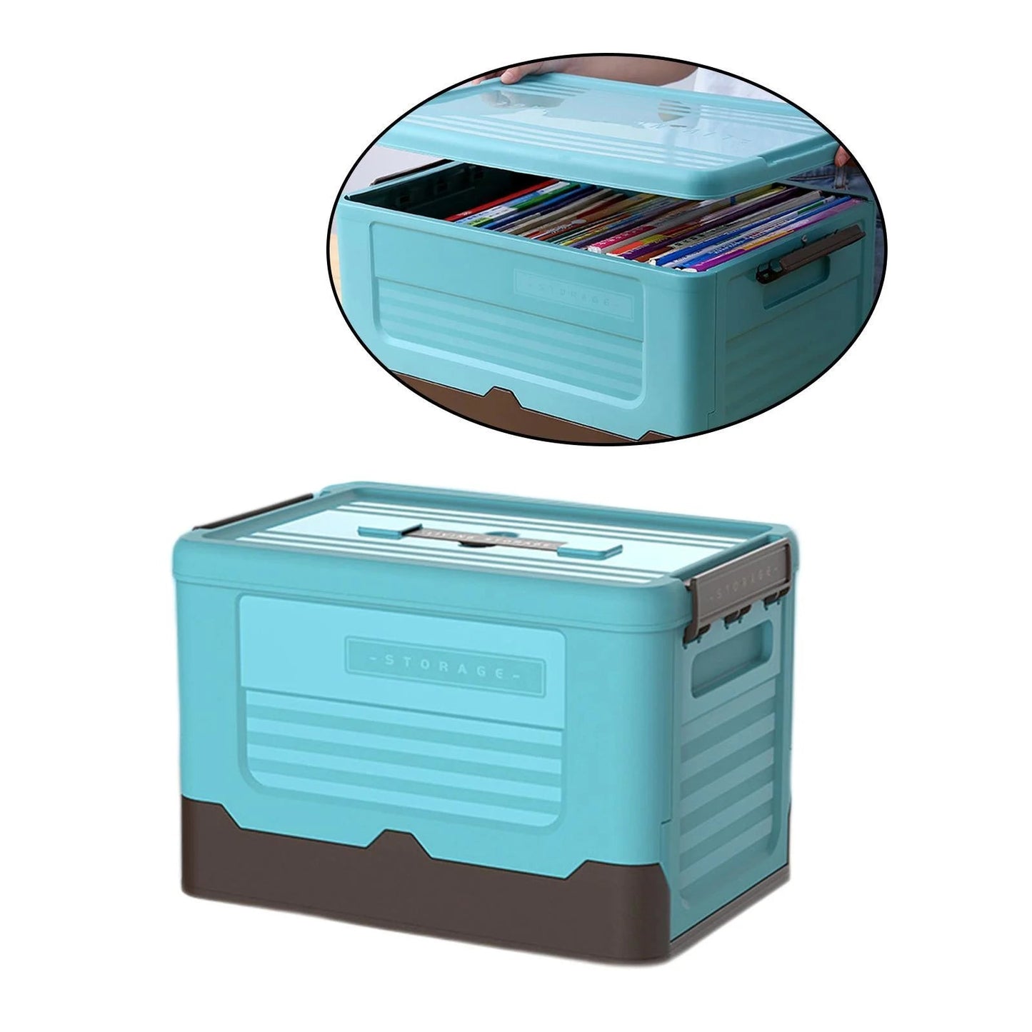 Foldable Storage Box with Lid - Multi-funtional & Portable Scrollcart Qatar