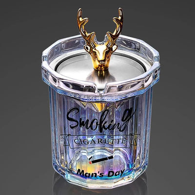 Cigarette Glass Ashtray with Lid - Scrollcart Qatar