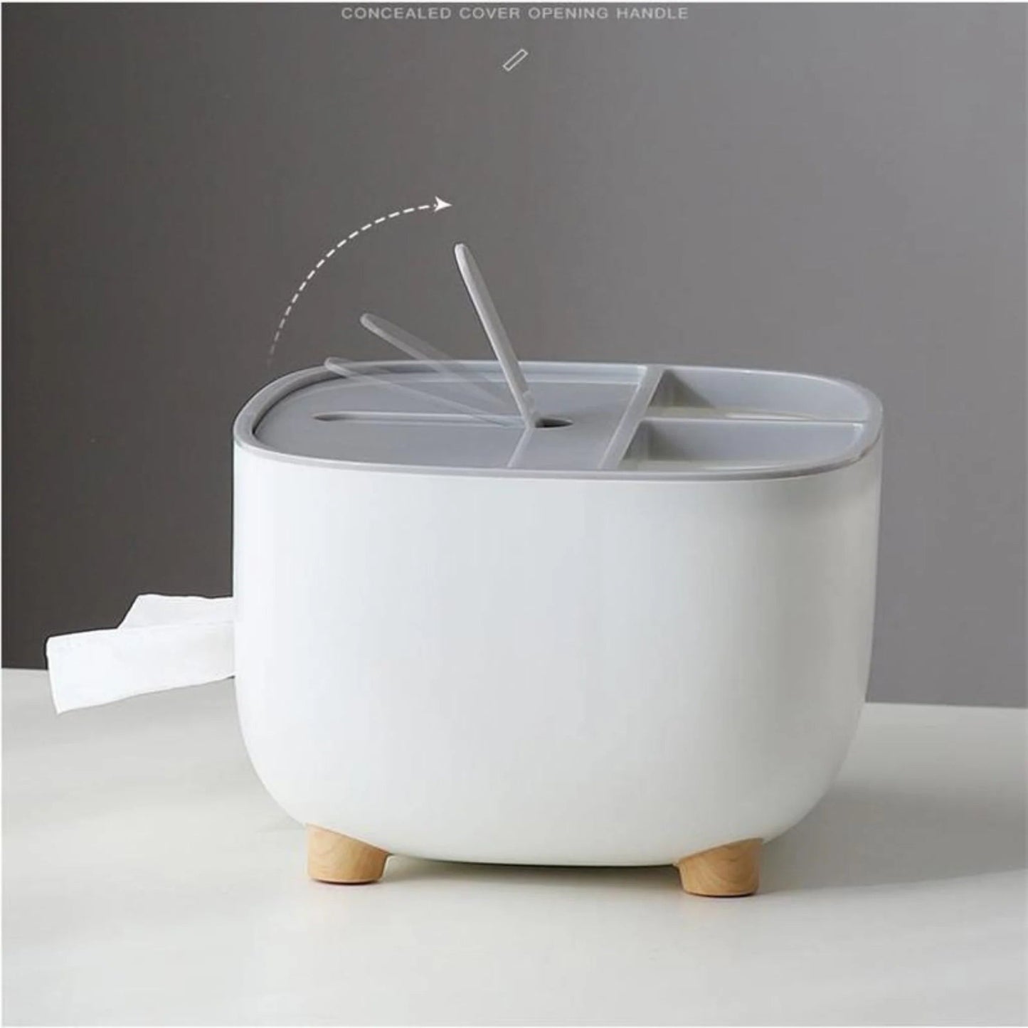 Ecoco Desktop Tissue Box with Organizer Storage Scrollcart Qatar