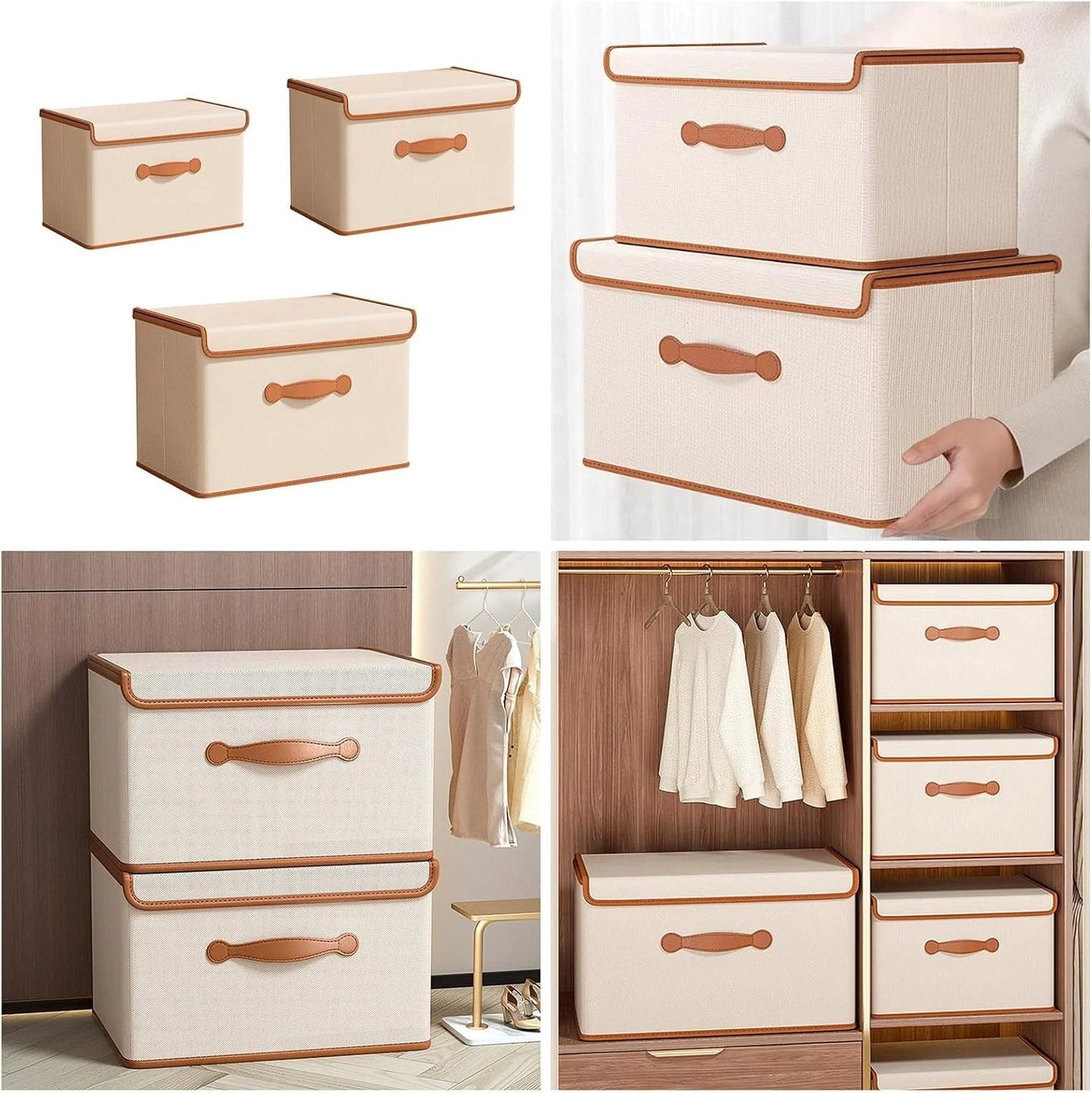 2-in-1 Foldable Wardrobe Storage Box with Lid | Clothes Organizer Scrollcart Qatar