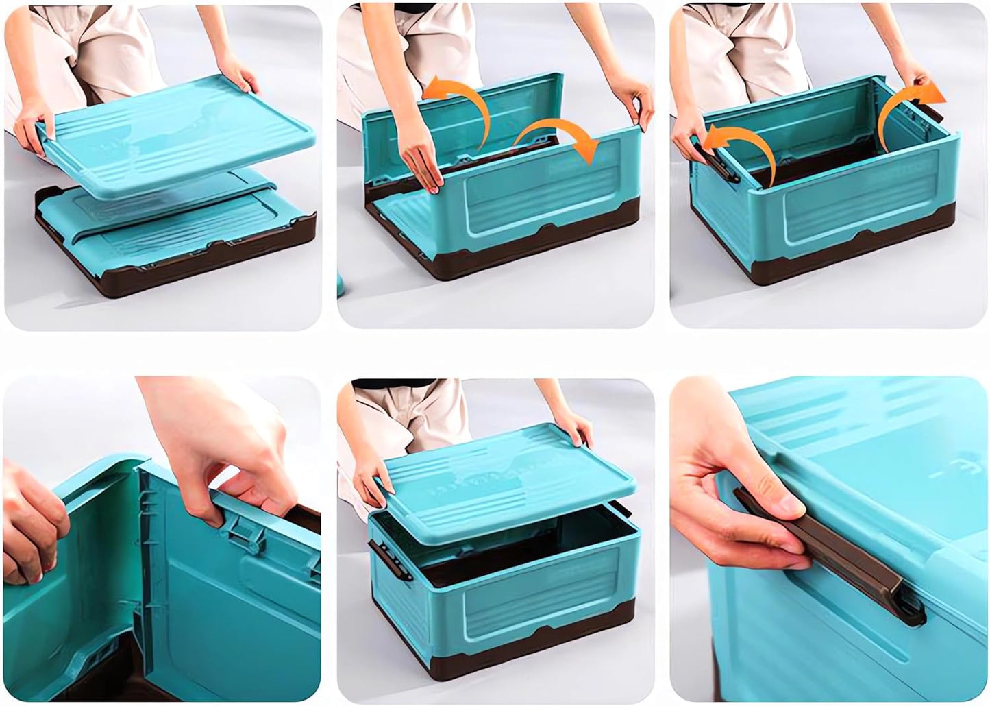 Foldable Storage Box with Lid - Multi-funtional & Portable Scrollcart Qatar