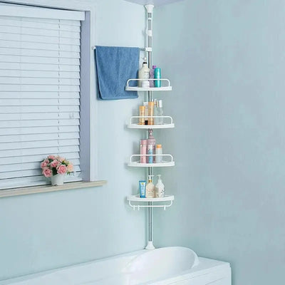 Bathroom Corner Rack - holding shampoo and cosmetics