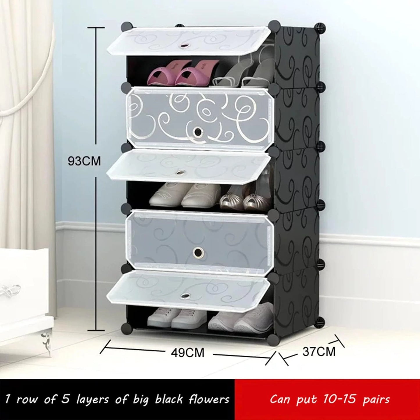 Buy 5 Doors DIY Dustproof Shoe Cabinet Qatar!