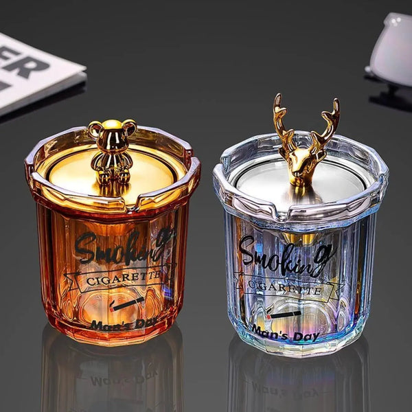 Buy  Cigarette Glass Ashtray with Lid Price Online Qatar