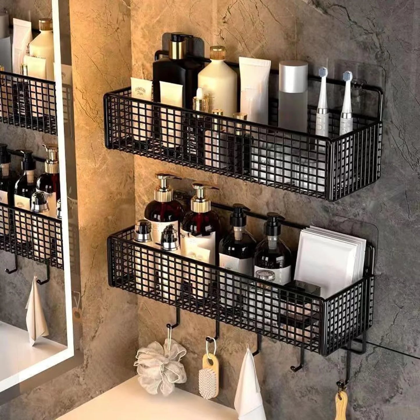 Buy Wall-Mounted Bathroom Shelf Hanging Basket Qatar