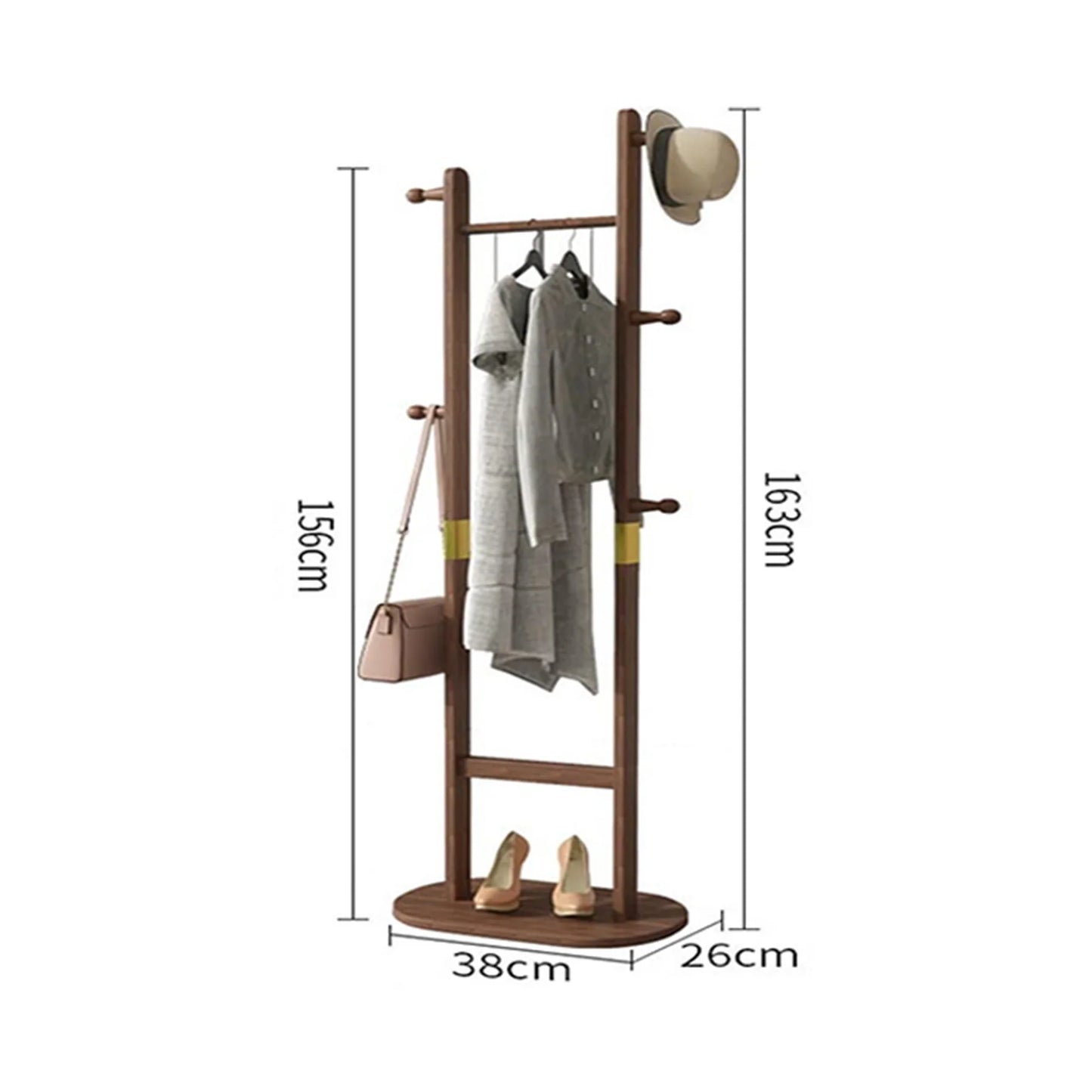 Buy Wooden Coat Stand with wheel Price Online Qatar
