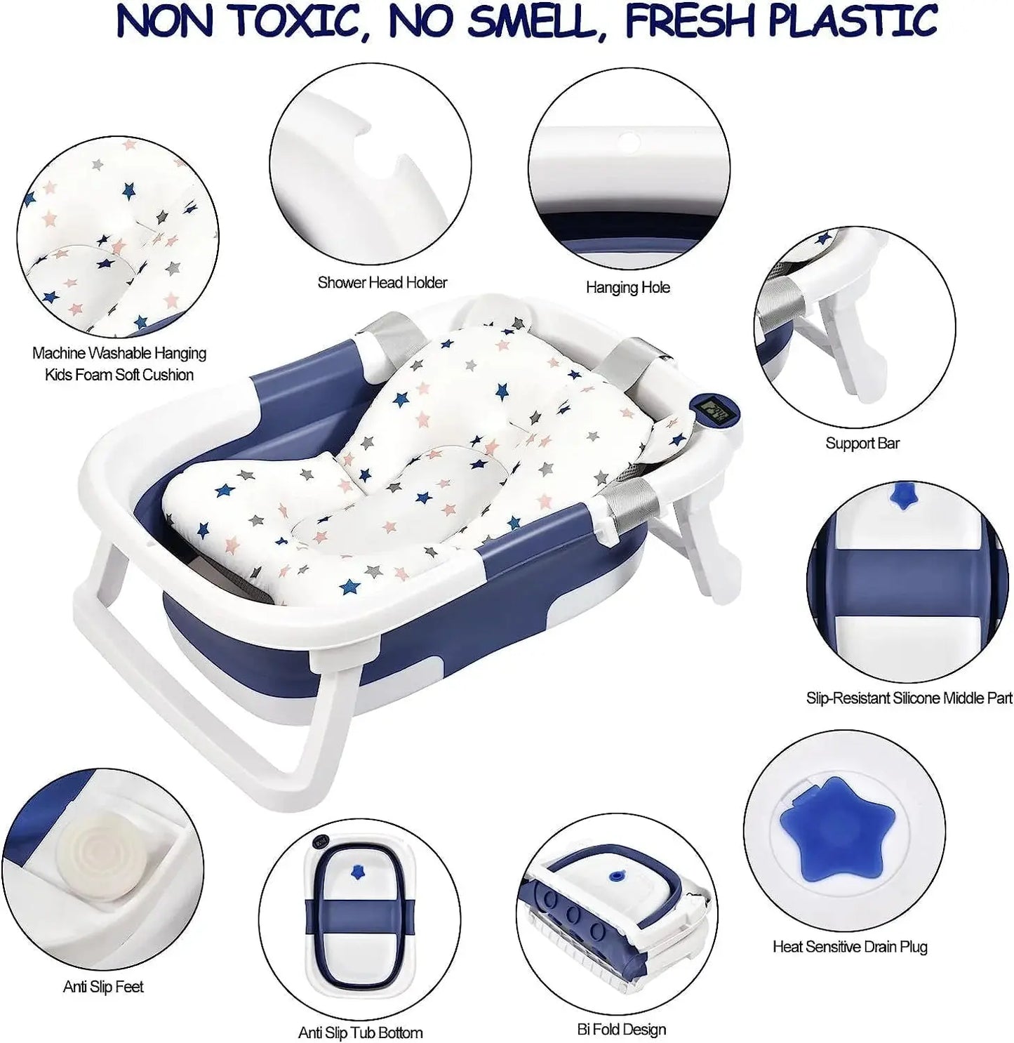 Collapsible Baby Bathtub for Newborn, Foldable Tub Qatar