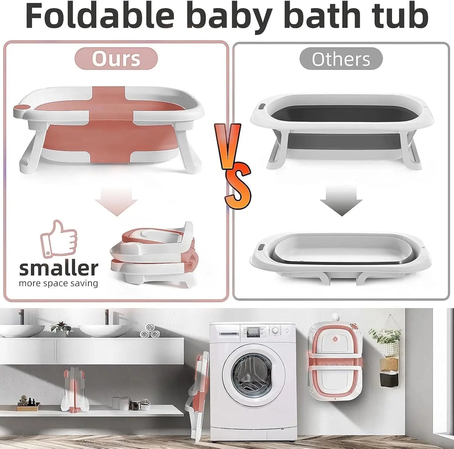 Collapsible Baby Bathtub for Newborn, Foldable Tub Qatar