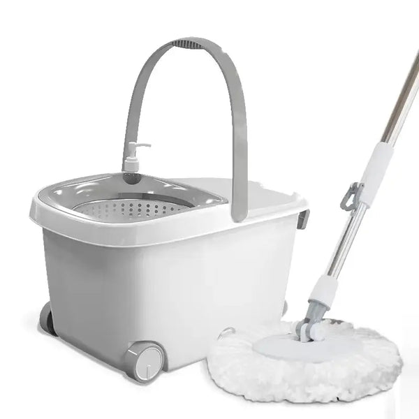Flat Mop and Bucket Set with Wheels & Drainage Spout Scrollcart Qatar