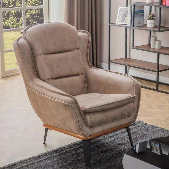 Luxury - Modern Sofa Set - Brown Chair
