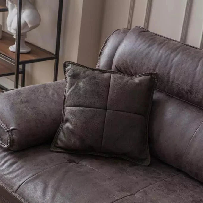 Luxury - Modern Sofa Set - Brown With Couch and Pillow