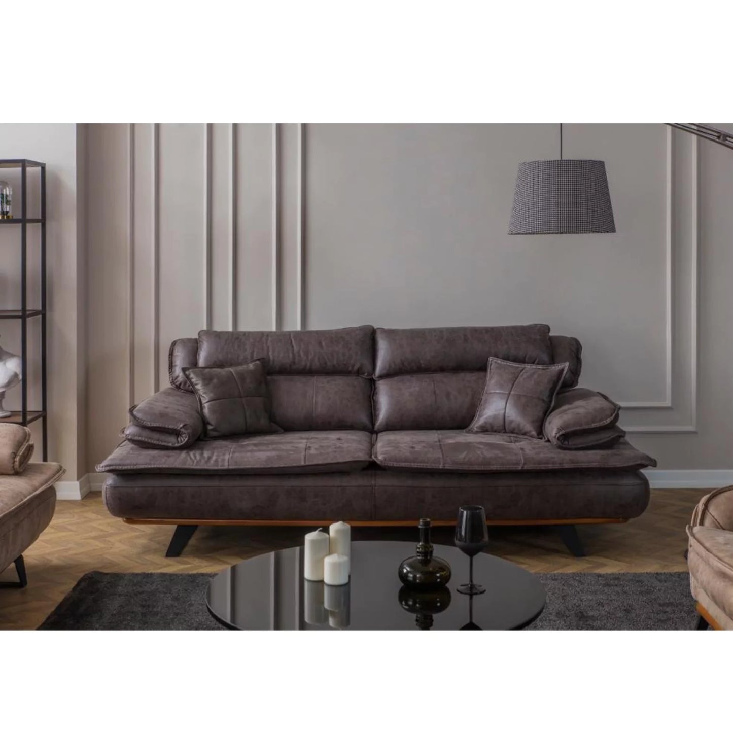 Luxury - Modern Sofa Set - Dark Brown