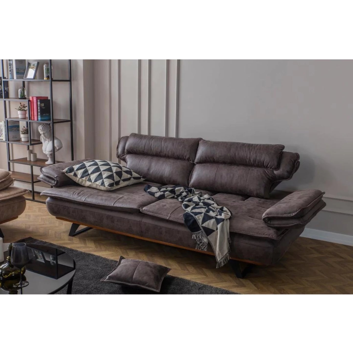 Luxury - Modern Sofa Set - Dark Brown Couch