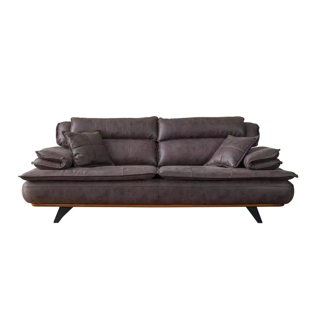 Luxury - Modern Sofa Set - Dark Brown Couch Frond View