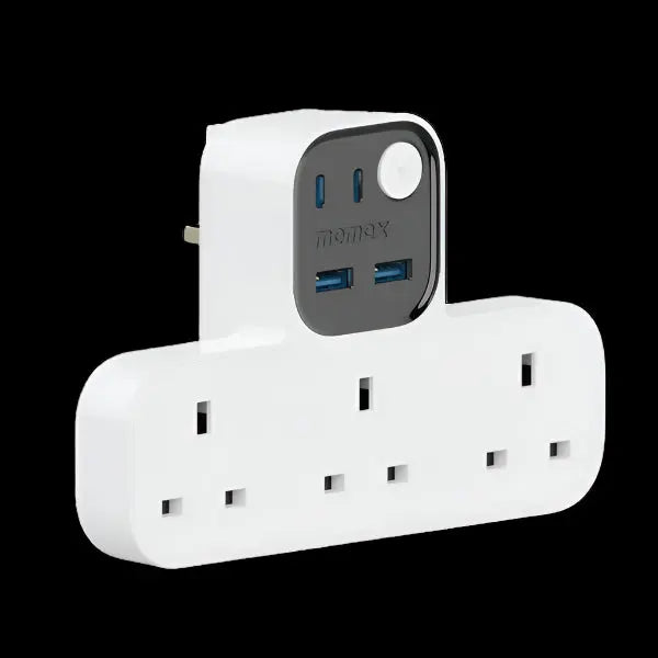 MOMAX 1-Charger Work Flow T-Shaped Extension Hub Qatar
