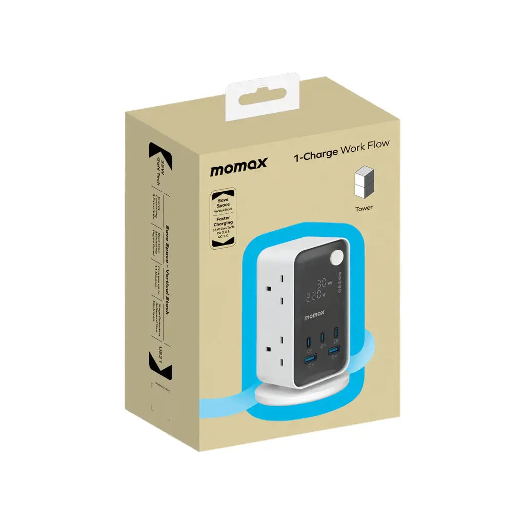 MOMAX Power Tower with 6 Outlets & USB Price Qatar