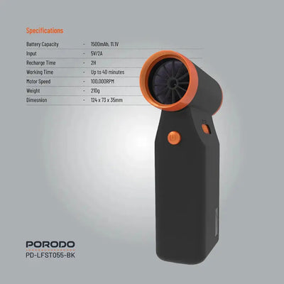 Porodo Lifestyle Turbo Jet Air Blower – 1500mAh, 100000 RPM, Type-C Rechargeable Marhaba international