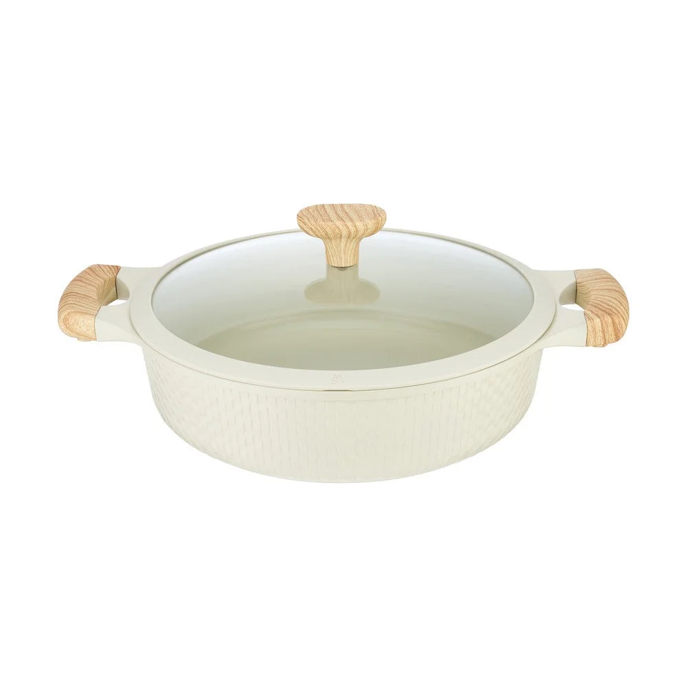 Resto Beige Non-Stick Shallow Pot with Lid – 28cm Qatar