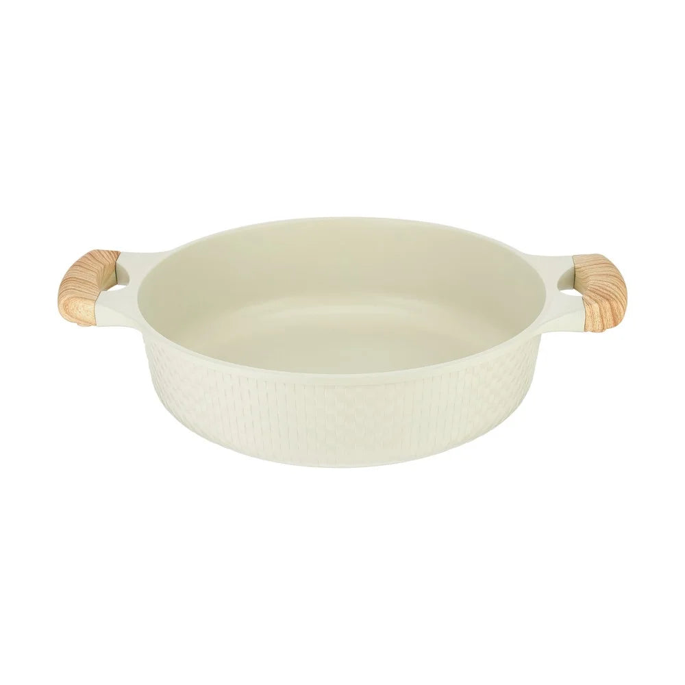 Resto Beige Non-Stick Shallow Pot with Lid – 28cm Qatar