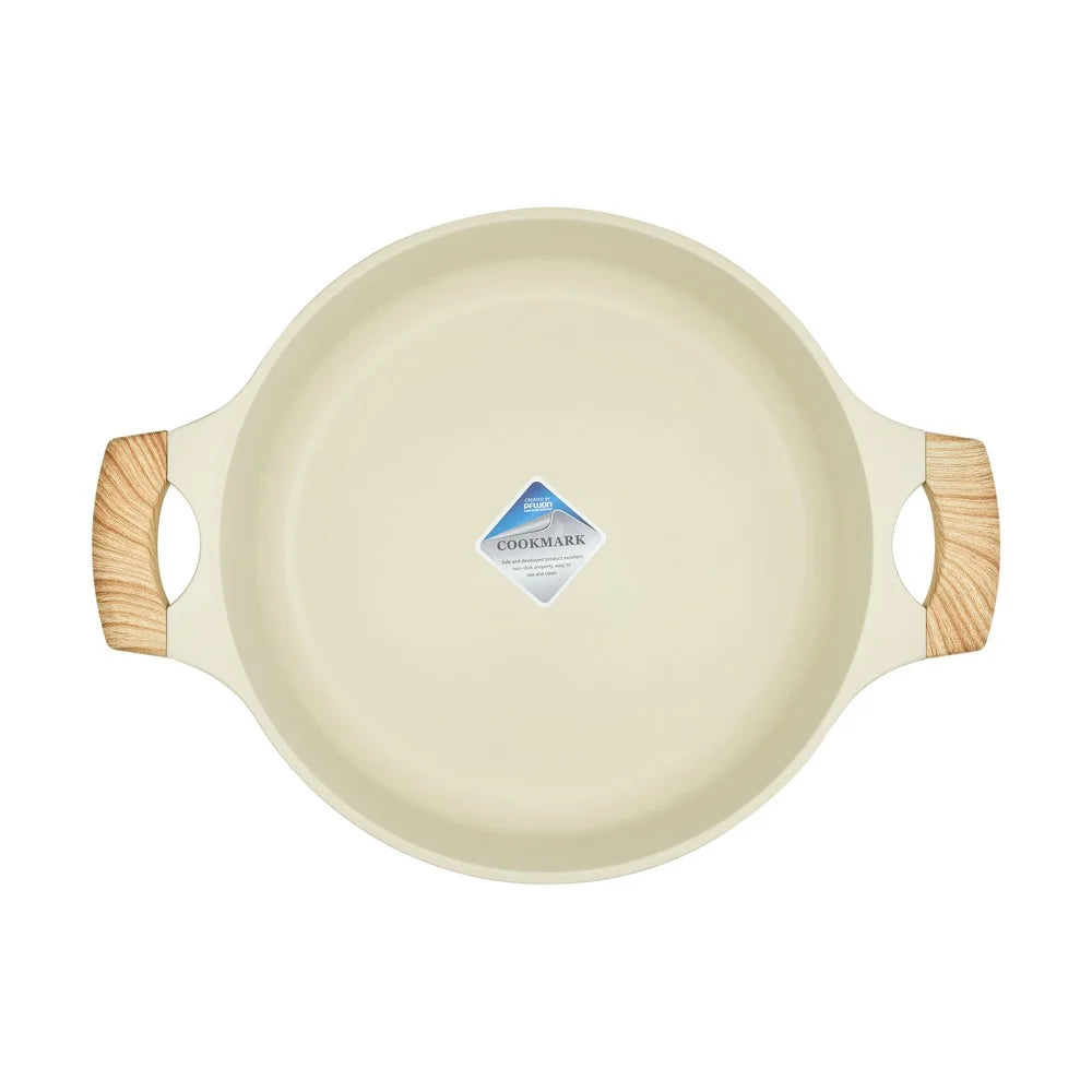 Resto Beige Non-Stick Shallow Pot with Lid – 28cm Qatar