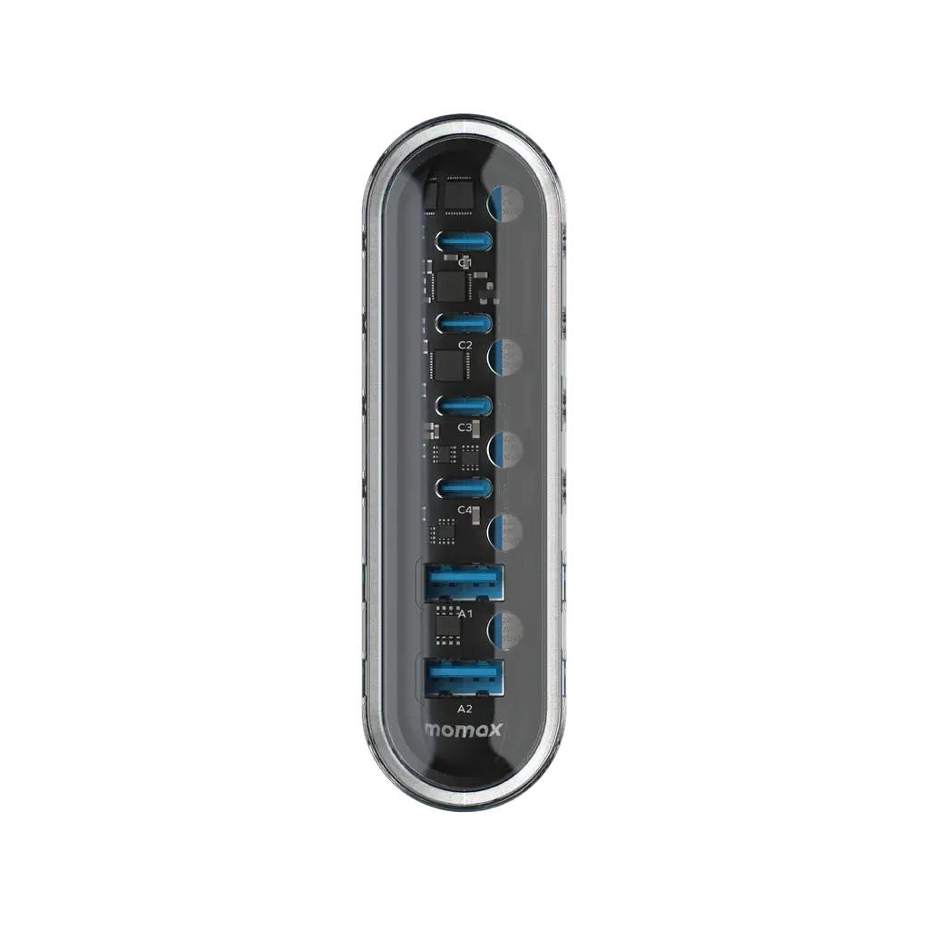 MOMAX Charger 1 Flow Plus | 120W 6-Port GaN Desktop Charger with Stand Alamat Qatar
