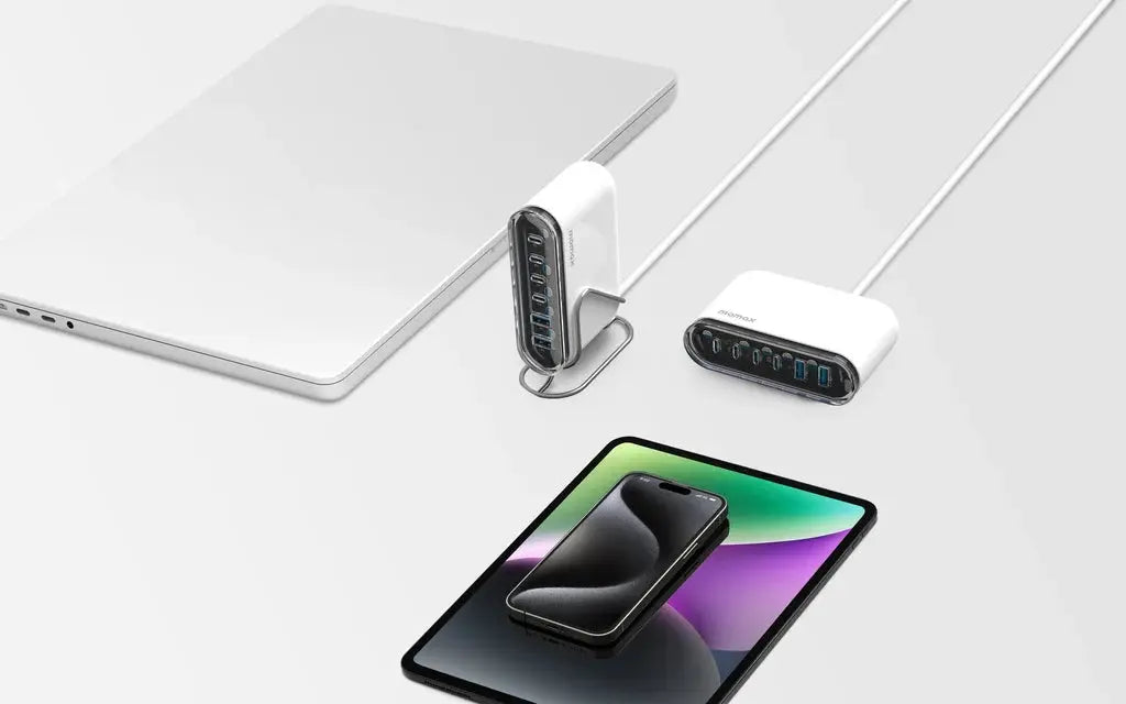 MOMAX Charger 1 Flow Plus | 120W 6-Port GaN Desktop Charger with Stand Alamat Qatar