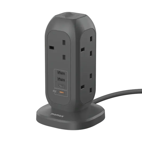MOMAX OnePlug 7-Outlet Power Strip with USB | 3250W Surge-Protected Charging Hub Alamat Qatar