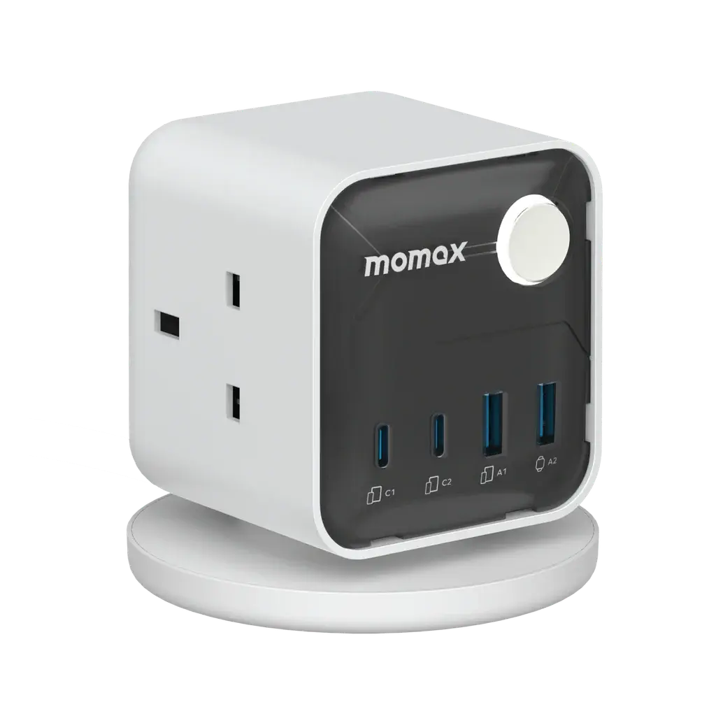MOMAX 1-Charge Work Flow | 3-Outlet Power Cube with USB Alamat Qatar