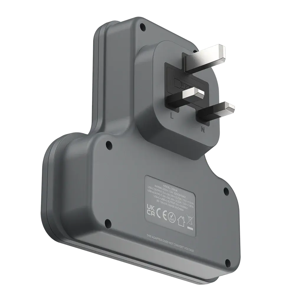 MOMAX OnePlug T-Shaped Extension | 3 Outlets + USB Fast Charging Alamat Qatar