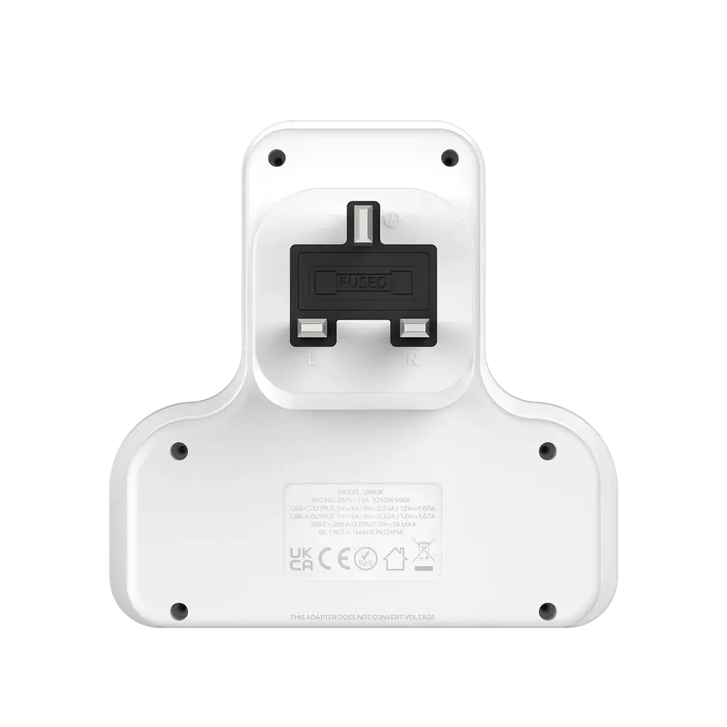 MOMAX OnePlug T-Shaped Extension | 3 Outlets + USB Fast Charging Alamat Qatar