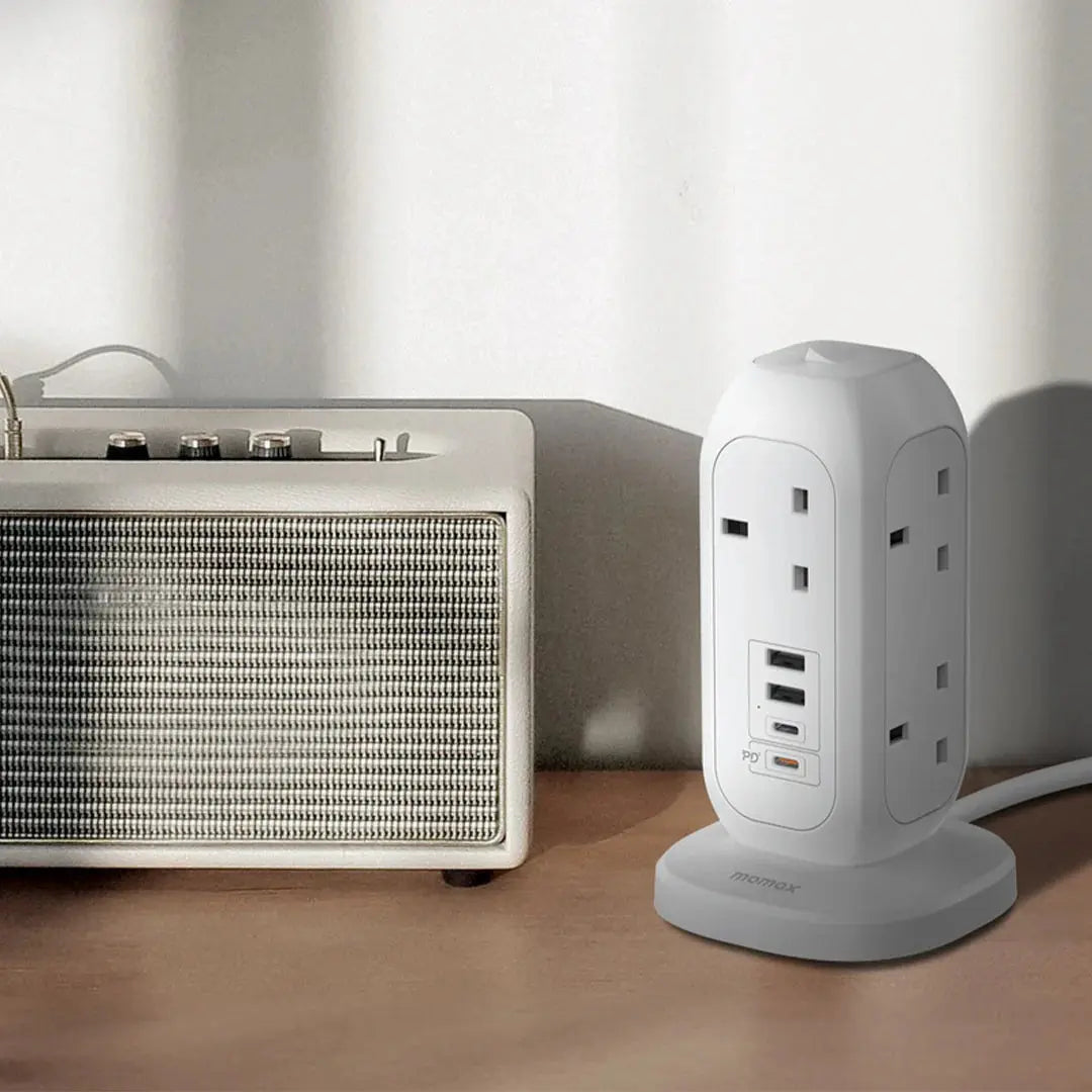 MOMAX OnePlug 7-Outlet Power Strip with USB | 3250W Surge-Protected Charging Hub Alamat Qatar
