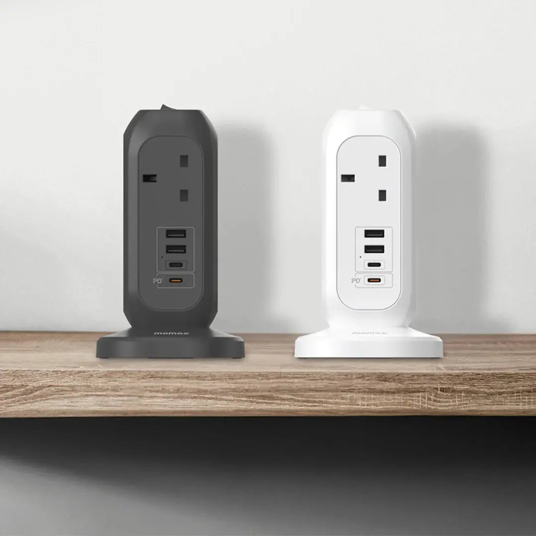 MOMAX OnePlug 7-Outlet Power Strip with USB | 3250W Surge-Protected Charging Hub Alamat Qatar