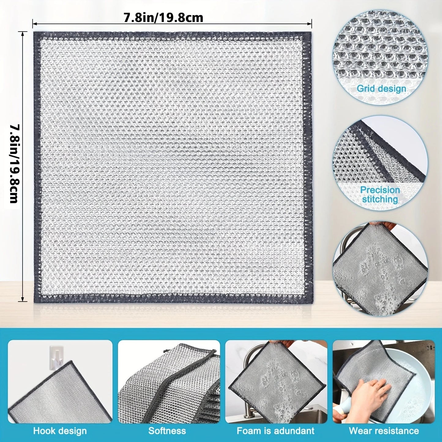 Non-Scratch Wire Dishcloth – Reusable Cleaning Cloth