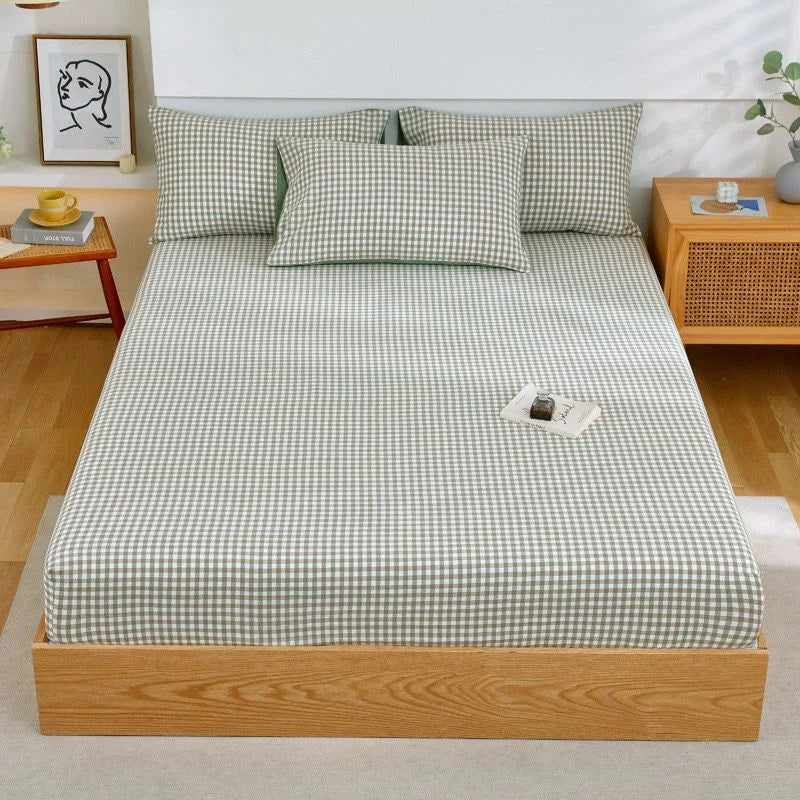 Premium Soft 100% cotton bed sheet with Two pillowcases Scrollcart Qatar