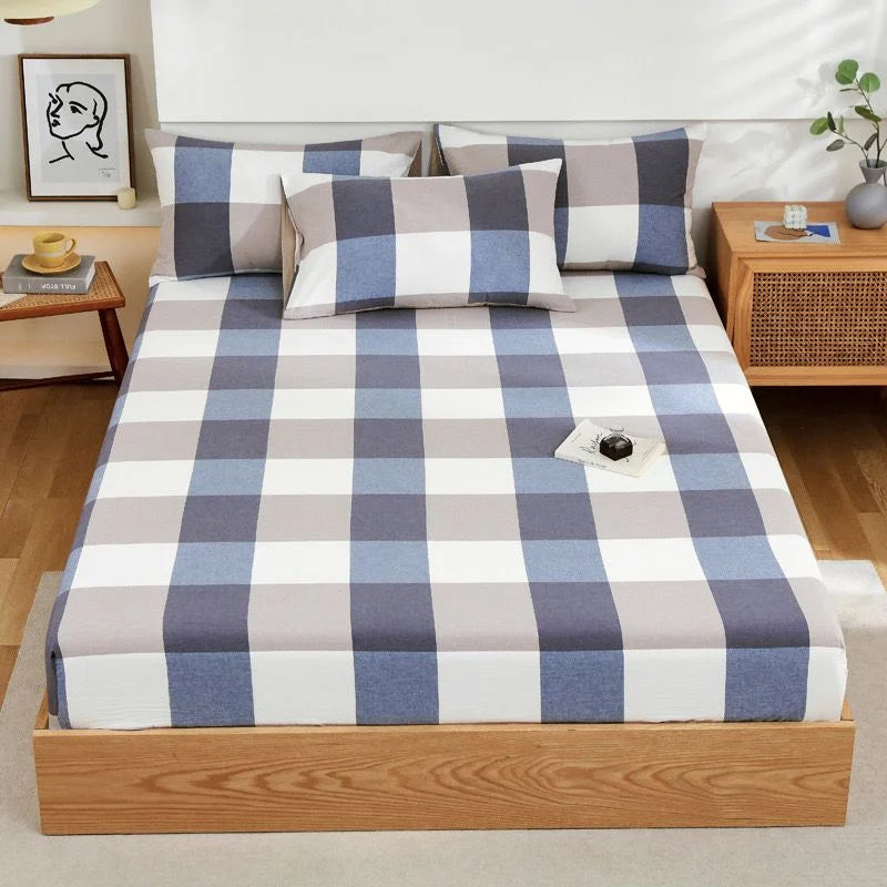 Premium Soft 100% cotton bed sheet with Two pillowcases Scrollcart Qatar