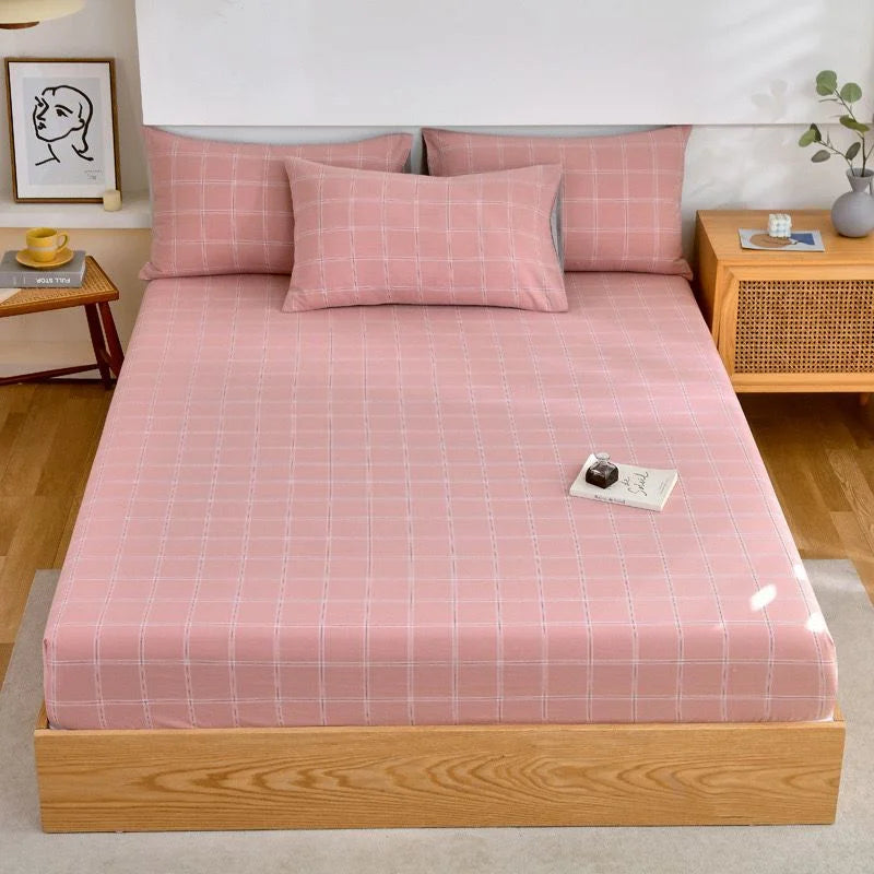 Premium Soft 100% cotton bed sheet with Two pillowcases Scrollcart Qatar