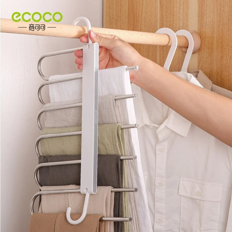 Ecoco Foldable Clothes Hanger -5-in-1 | Space-Saving Closet Organizer Scrollcart Qatar