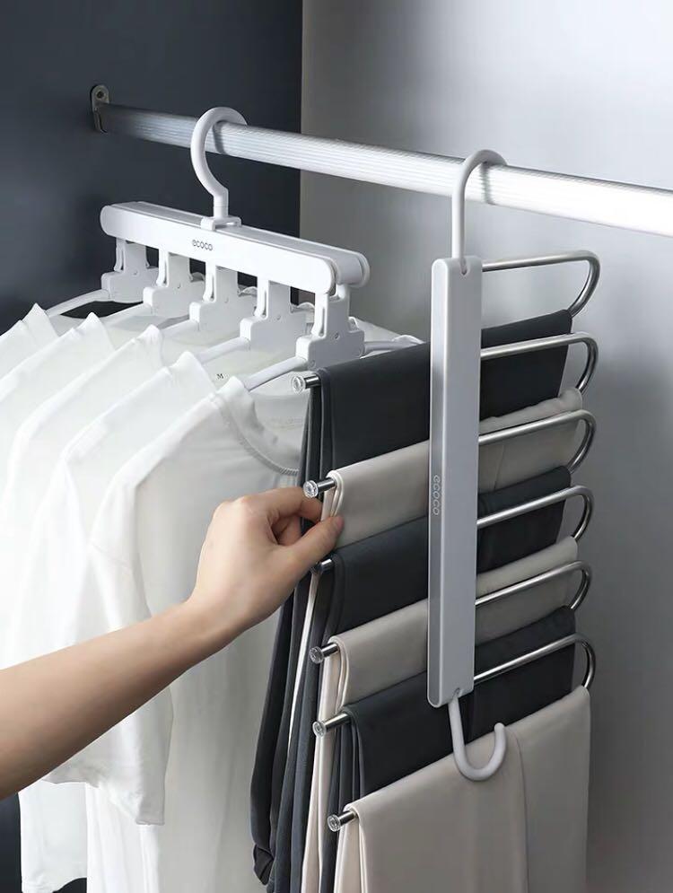 Ecoco Foldable Clothes Hanger -5-in-1 | Space-Saving Closet Organizer Scrollcart Qatar