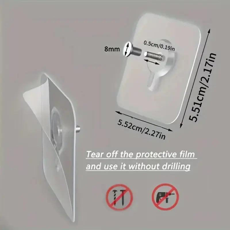 10pc Self-Adhesive 13lb Invisible Photo Wall Hooks Qatar