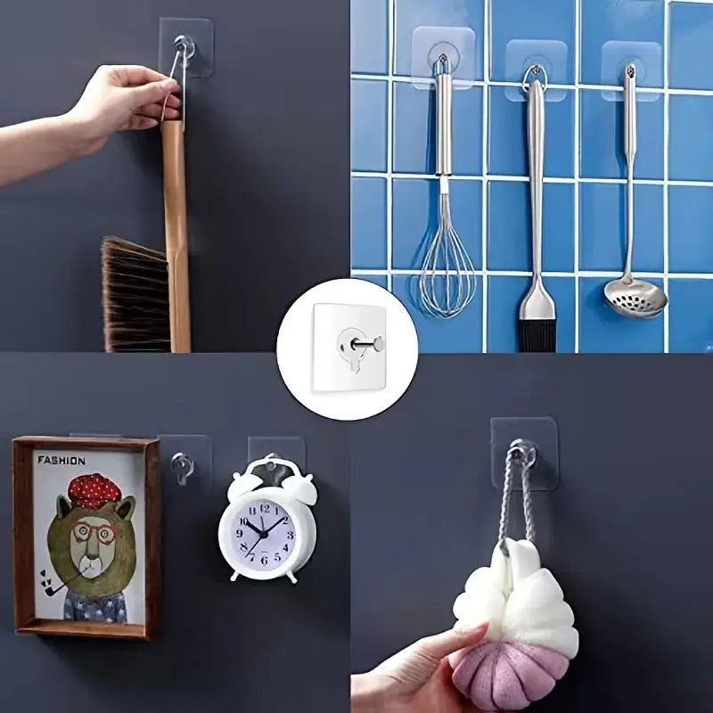 10pc Self-Adhesive 13lb Invisible Photo Wall Hooks Qatar