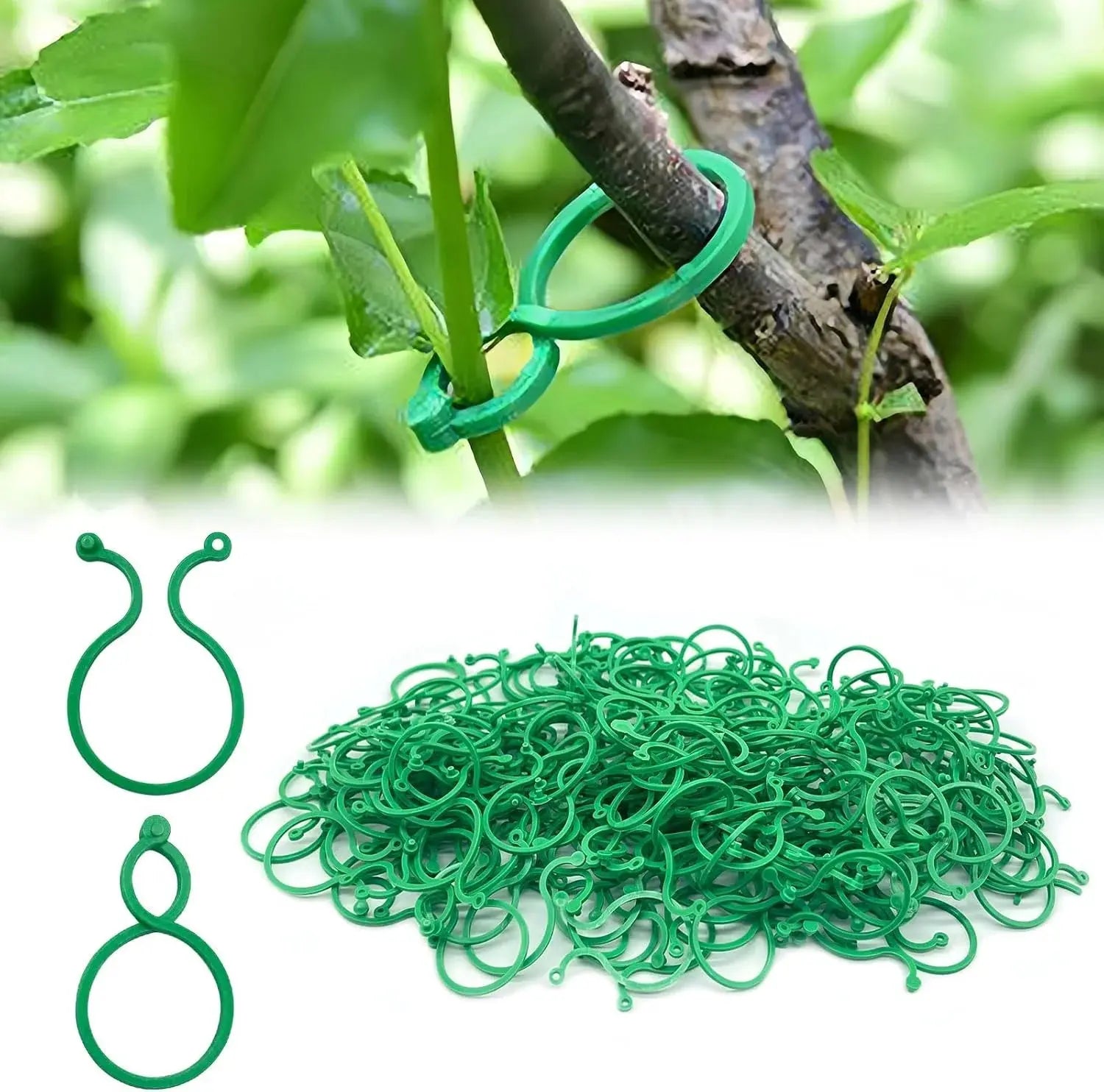 100pc Green Plastic Plant Climbing Support Clips Set Qatar