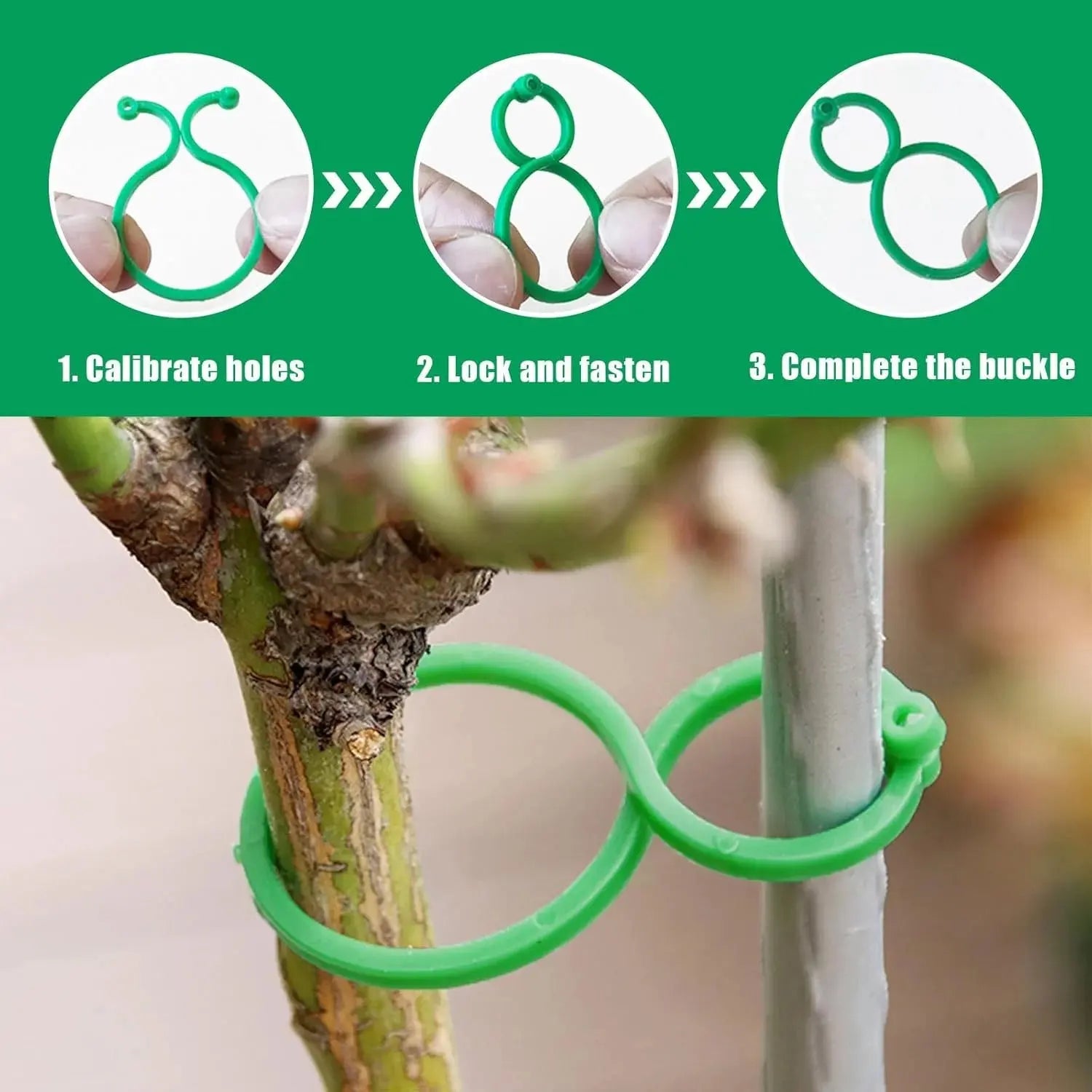 100pc Green Plastic Plant Climbing Support Clips Set Qatar